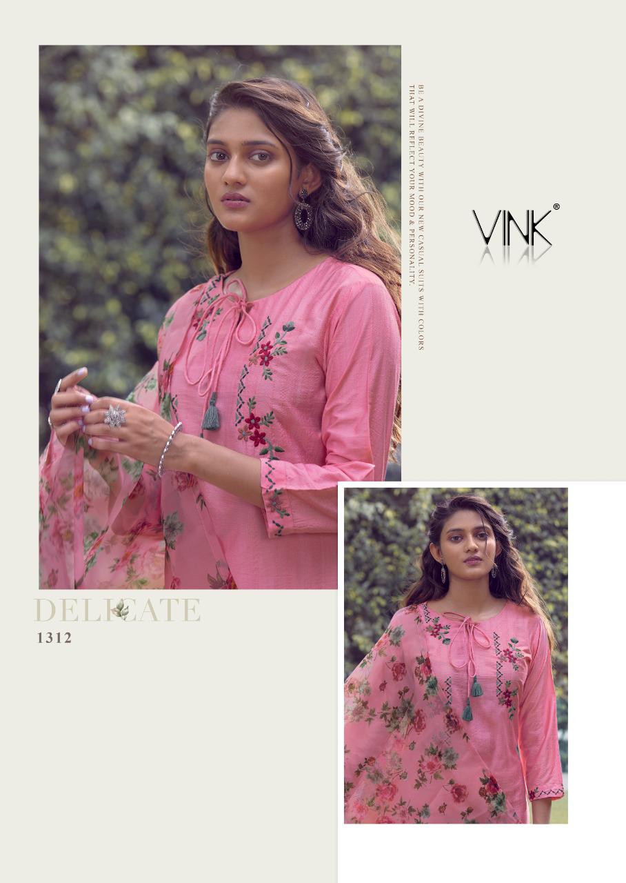 vink occasions  vol 2 viscose elegant top with pant and dupatta catalog