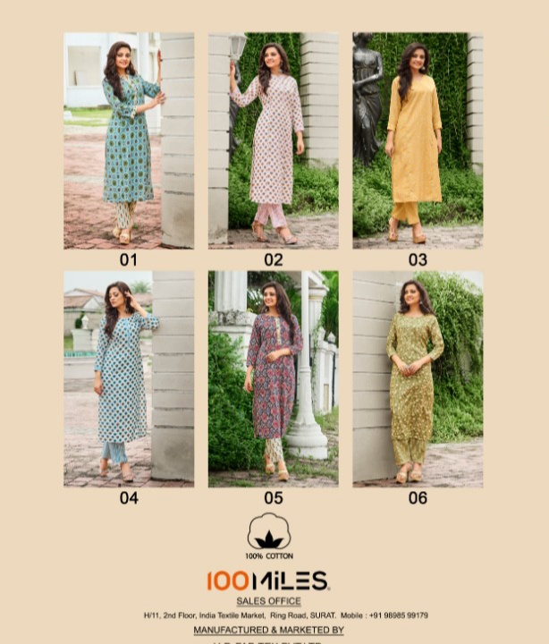 100 Milles geetika cotton new and modern style kurti with combo pant catalog