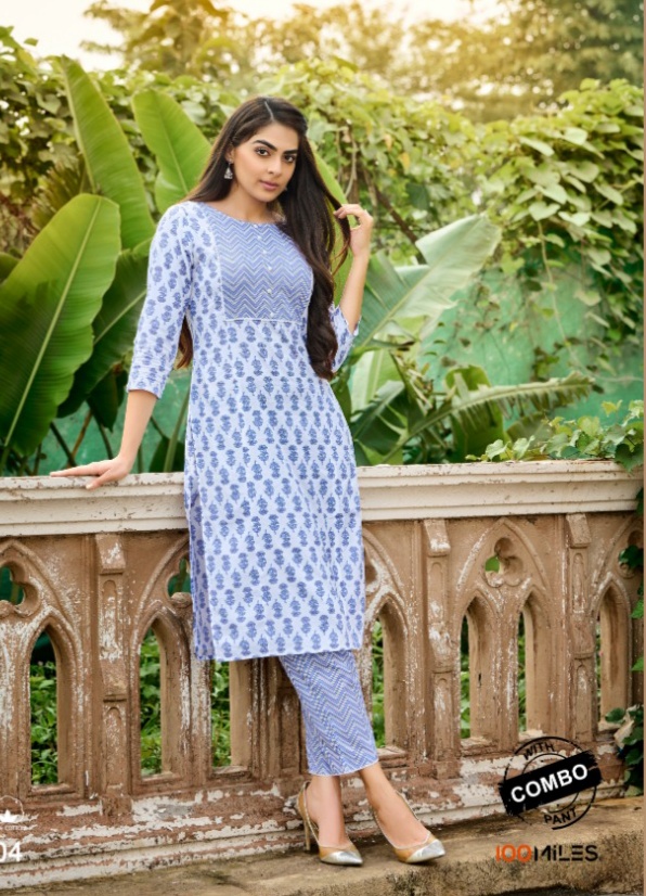 100 Milles siri miri cotton new and modern style kurti with combo pant catalog