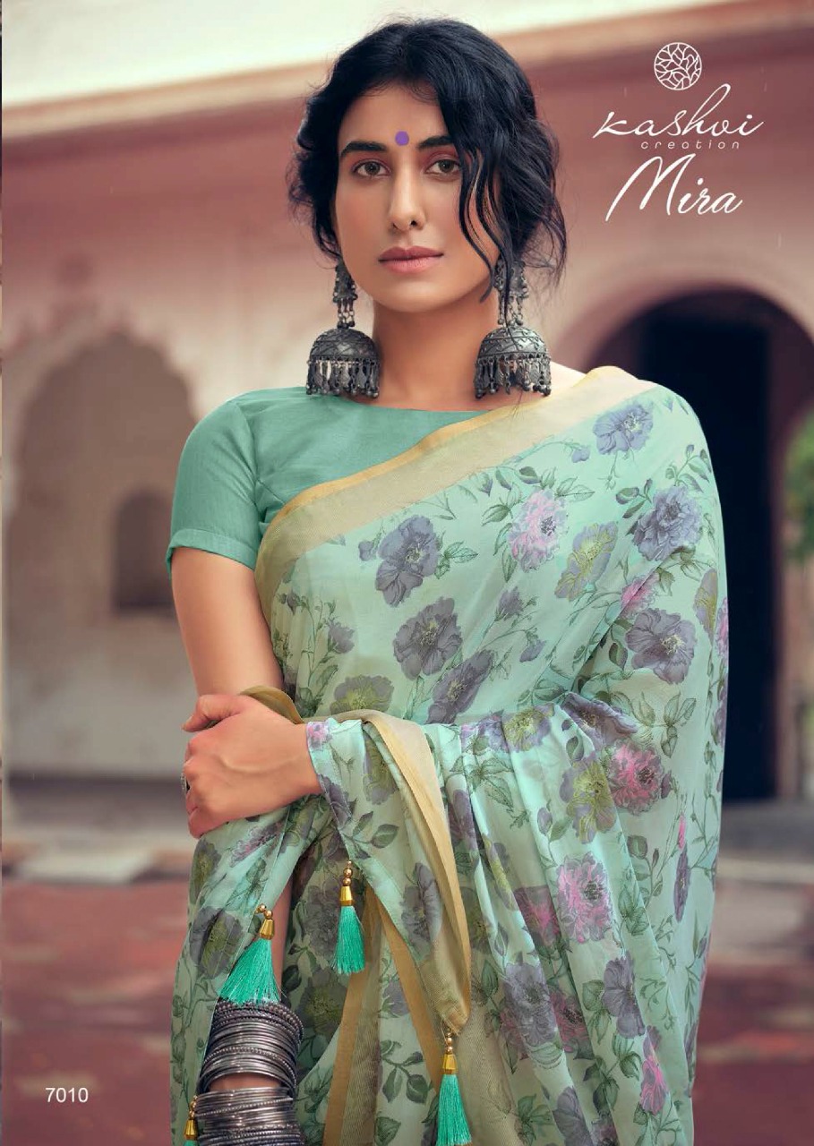 lt kashvi creation RimZim With Zari Bordar georgget elegant print saree catalog