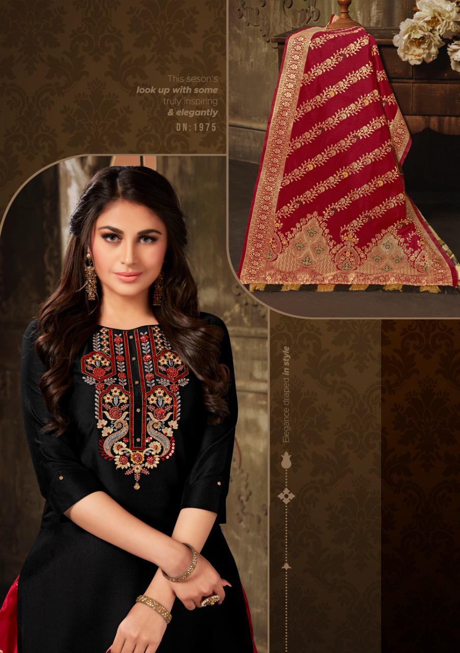 anju fabrics vivaah silk festive look kurti skirt with dupatta catalog