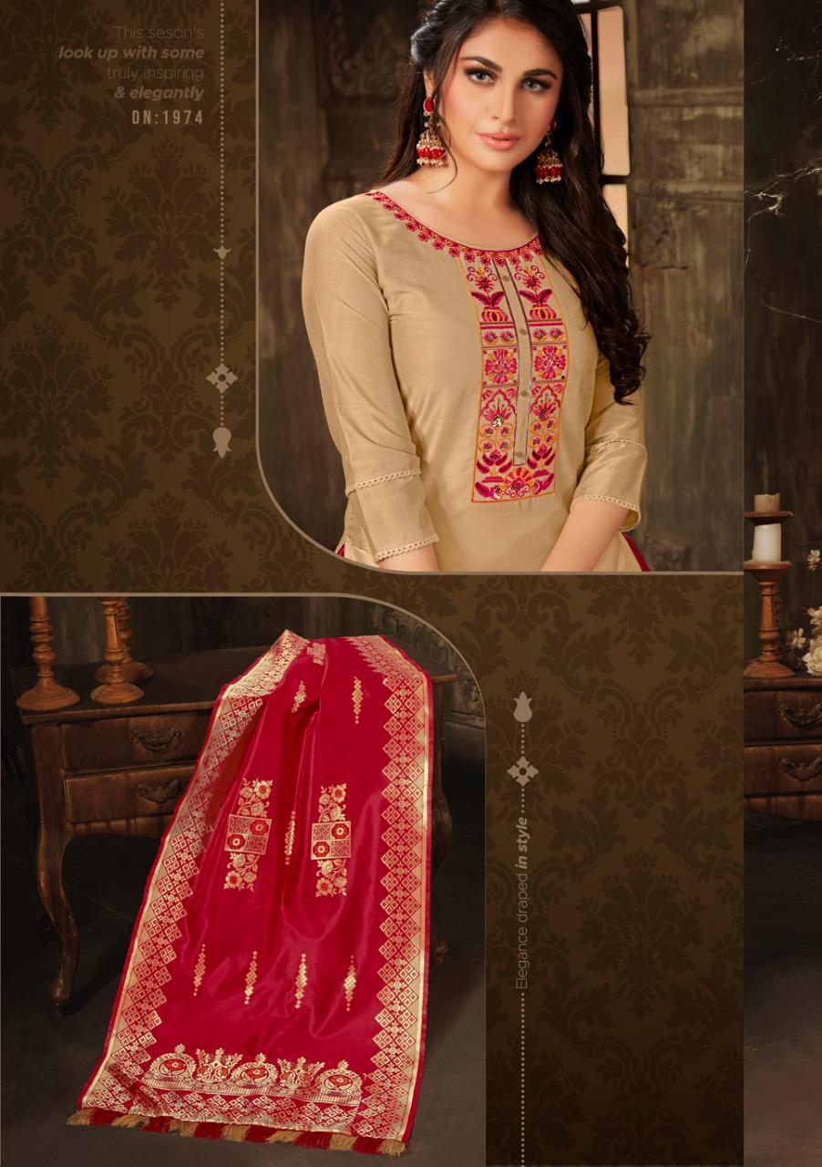 anju fabrics vivaah silk festive look kurti skirt with dupatta catalog