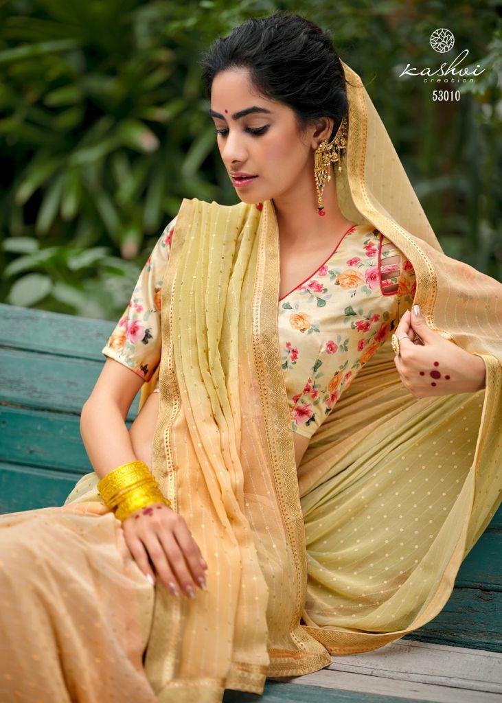 lt kashvi creation shraddha georgget elegant print saree catalog