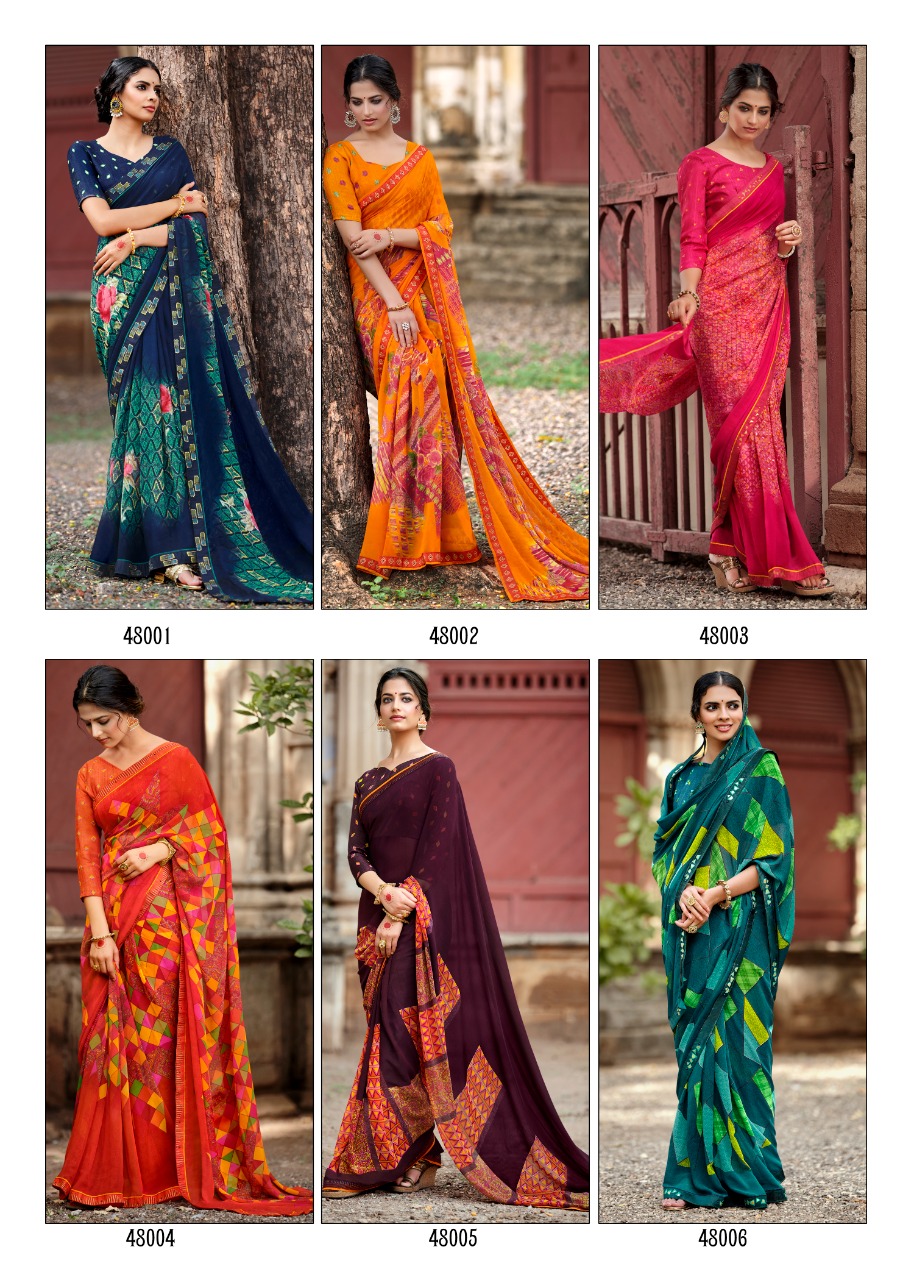 lt kashvi creation jasleen georgget elegant print saree catalog