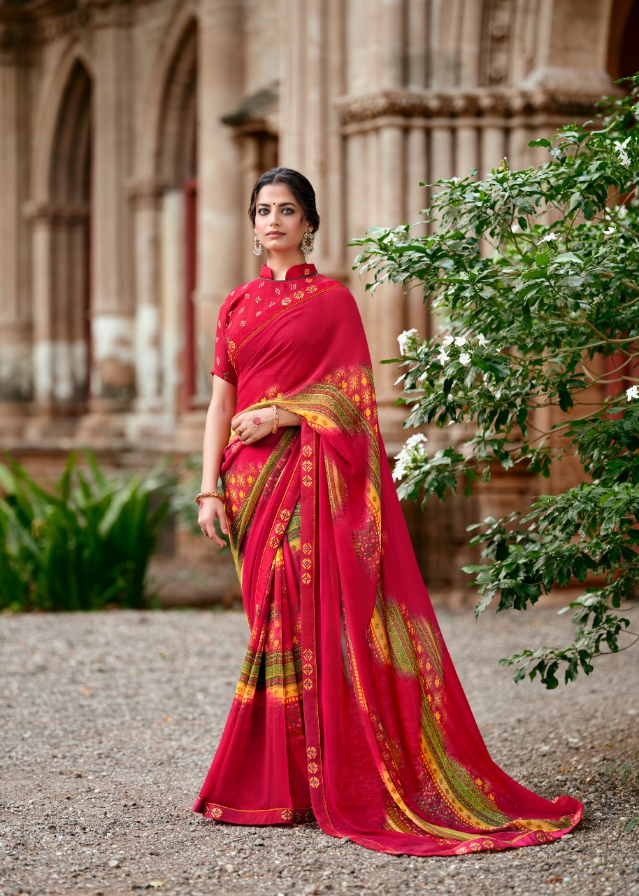 lt kashvi creation jasleen georgget elegant print saree catalog