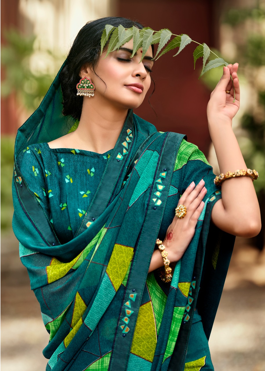 lt kashvi creation jasleen georgget elegant print saree catalog