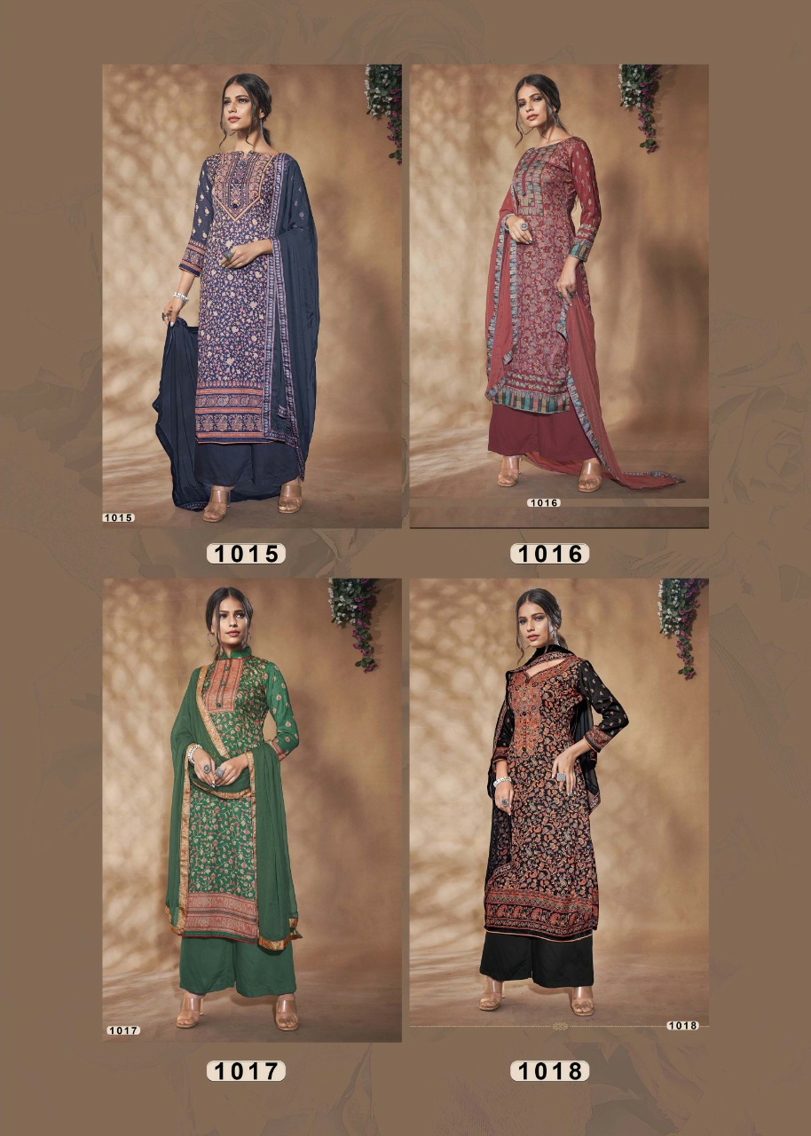 Bipson kashmiri queen Woollen Pashmina exclusive digital print salwar suit catalog