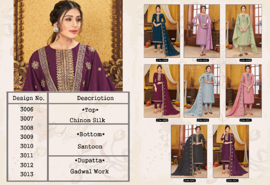 aaddhya designer ameera silk astonishing salwar suit catalog