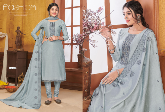 aaddhya designer ameera silk astonishing salwar suit catalog