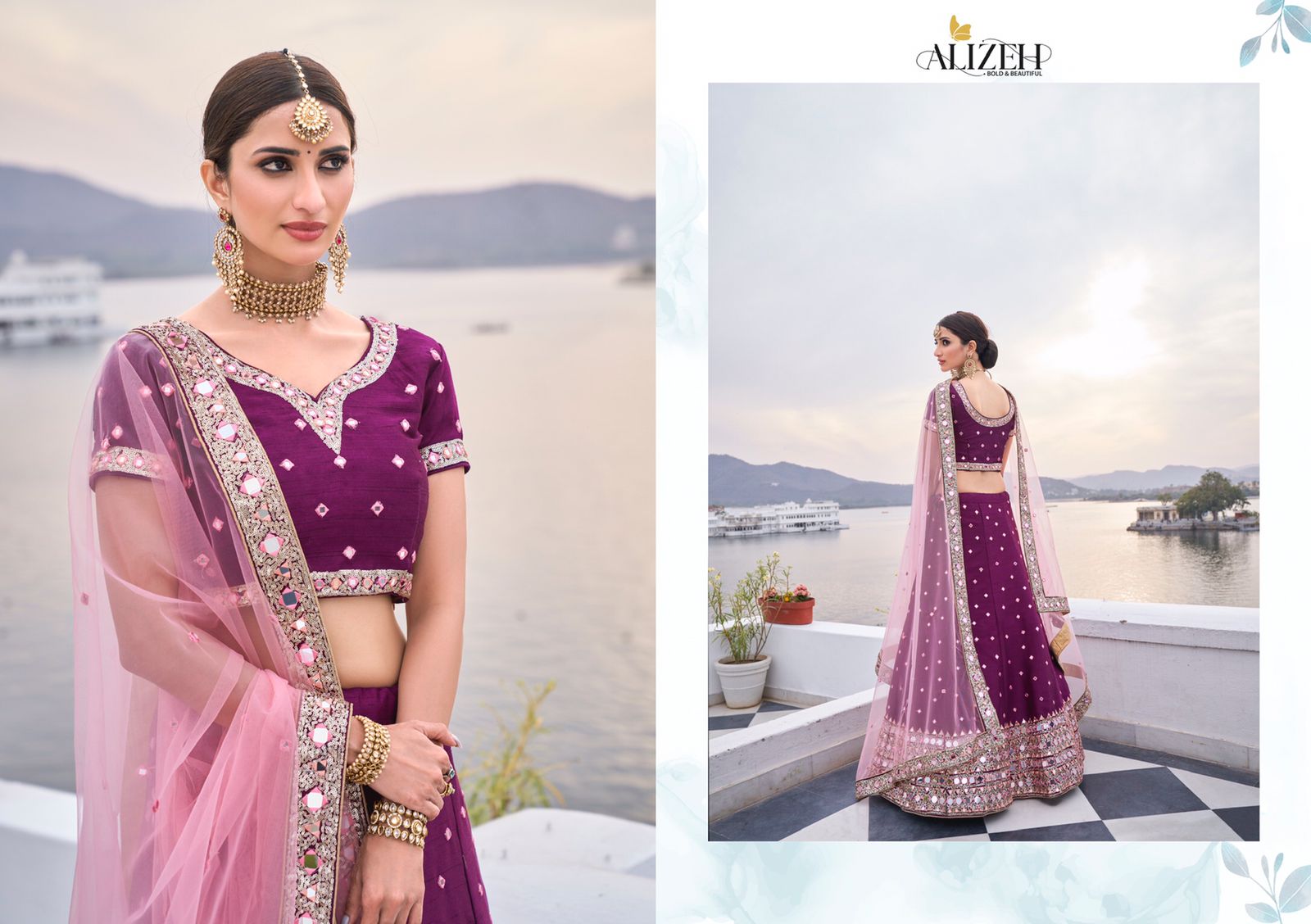 alizeh mirror maze colour edition silk innovative look lehenga catalog