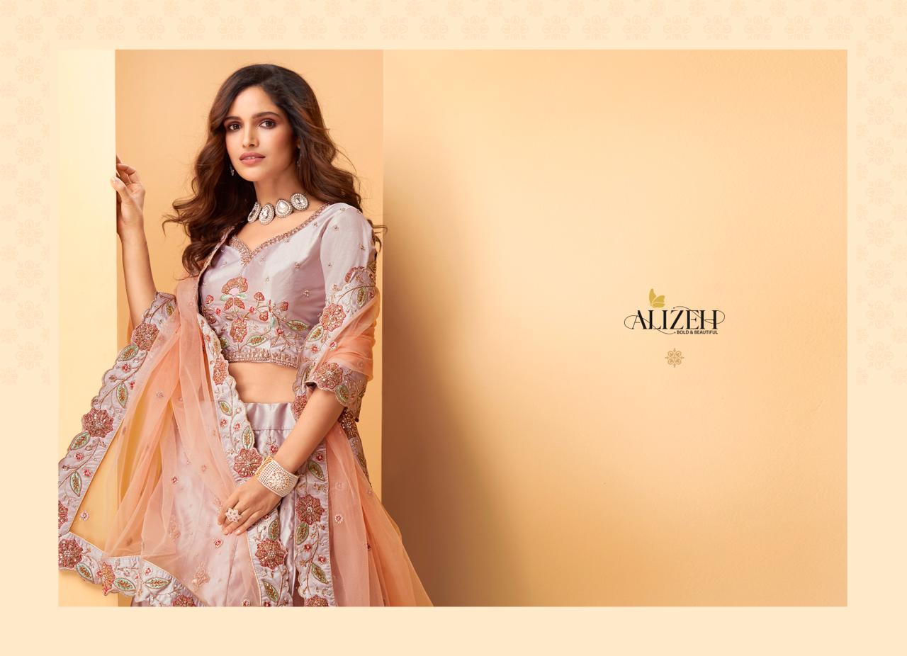 alizeh sangeet vol 2 butterfly silk festive colour and look lehenga catalog