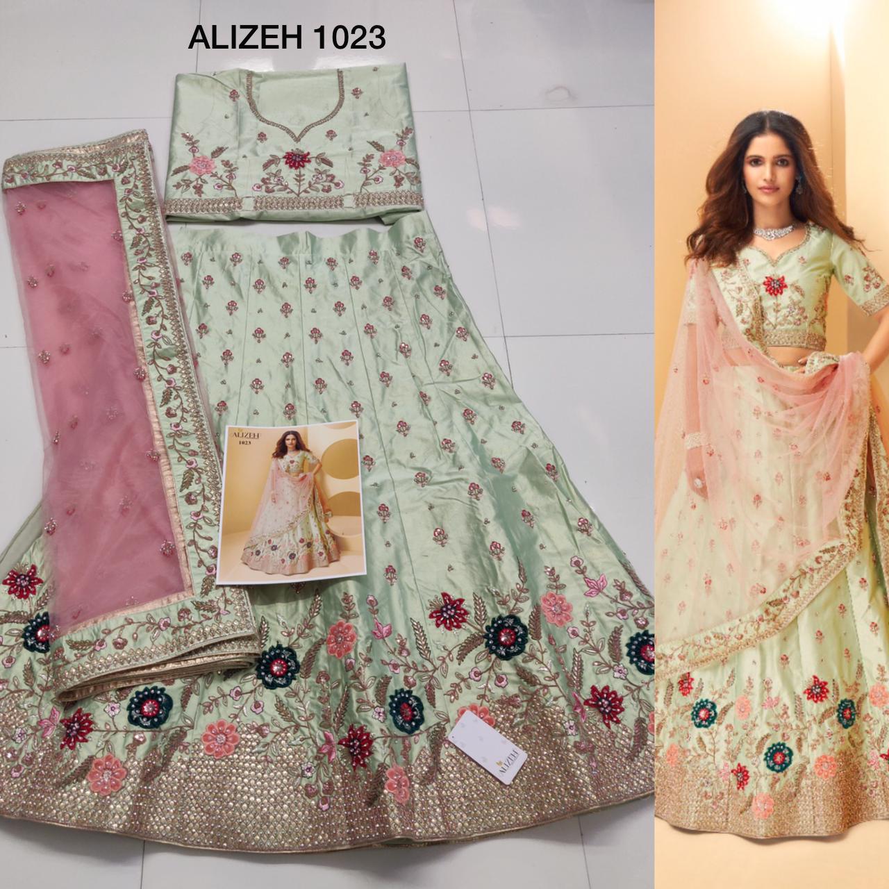 alizeh sangeet vol 2 butterfly silk festive colour and look lehenga catalog