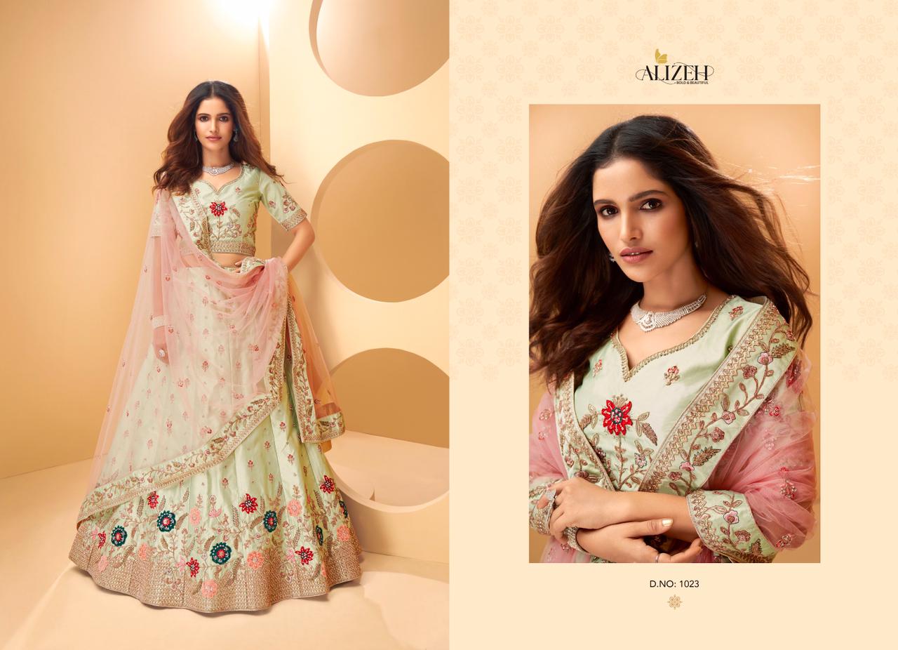 alizeh sangeet vol 2 butterfly silk festive colour and look lehenga catalog