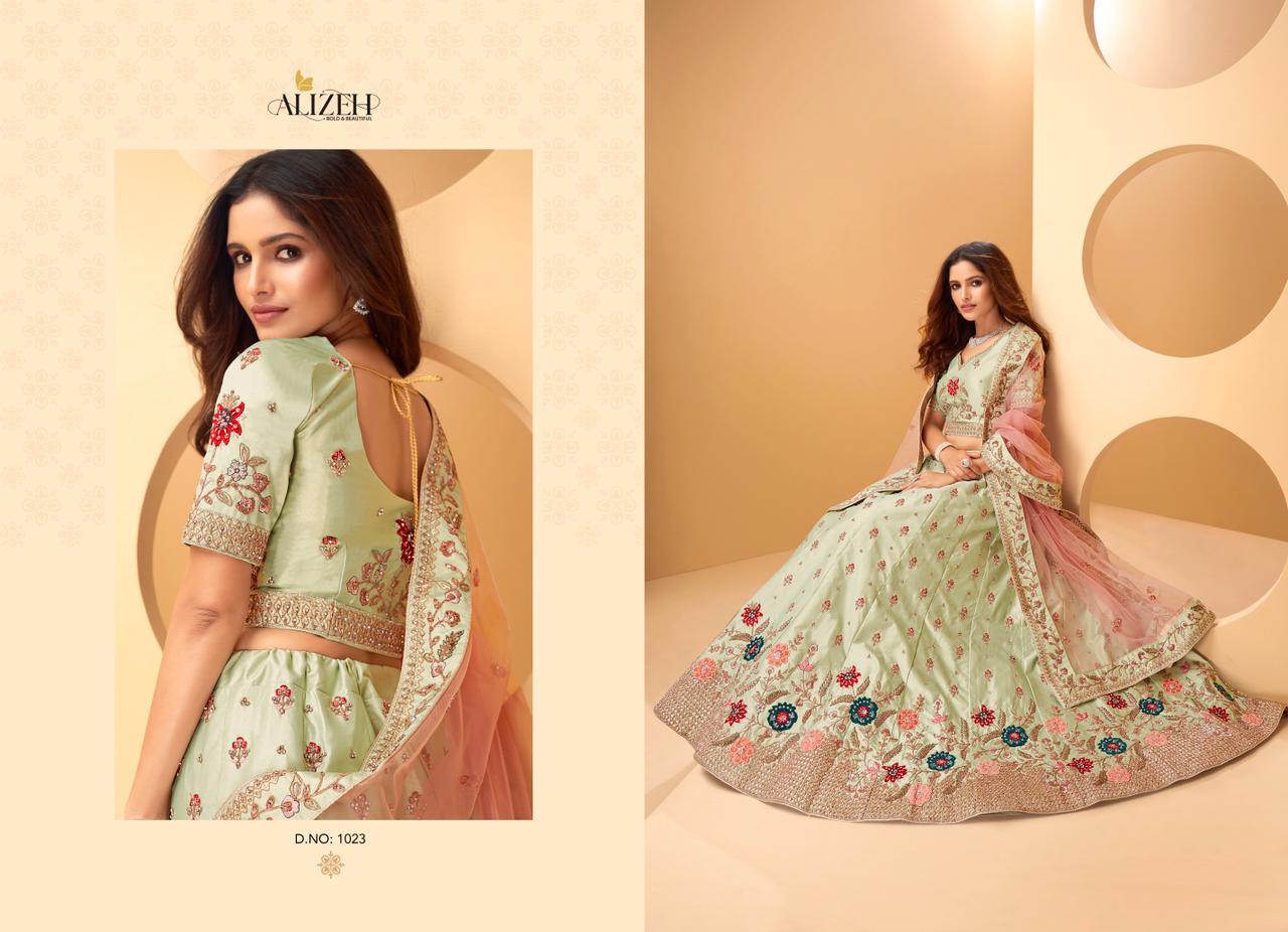 alizeh sangeet vol 2 butterfly silk festive colour and look lehenga catalog