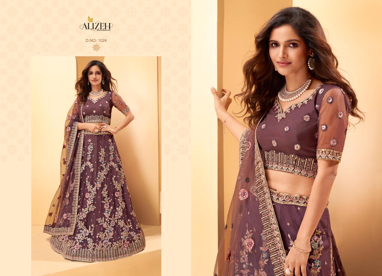 alizeh sangeet vol 2 butterfly silk festive colour and look lehenga catalog