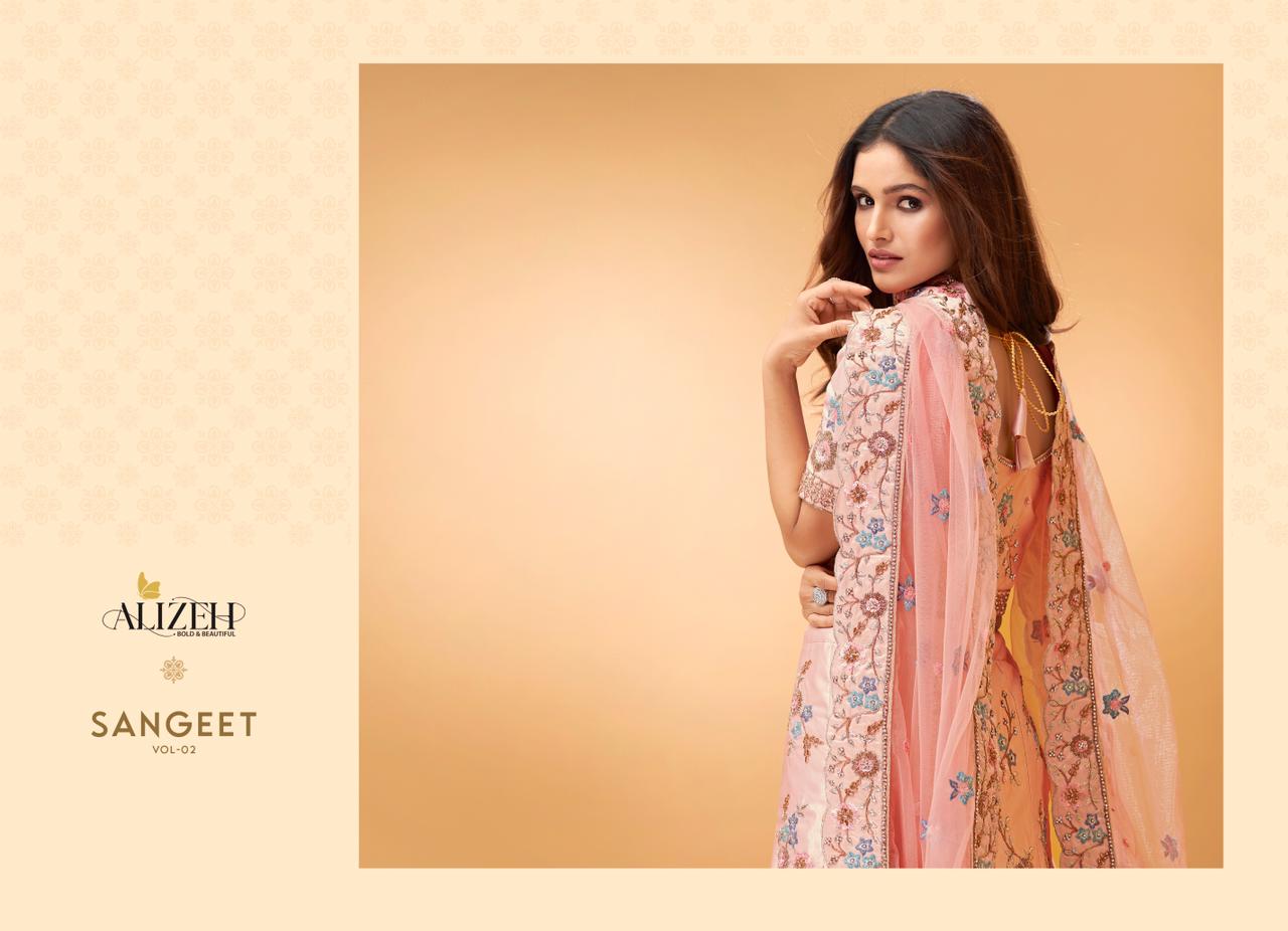 alizeh sangeet vol 2 butterfly silk festive colour and look lehenga catalog