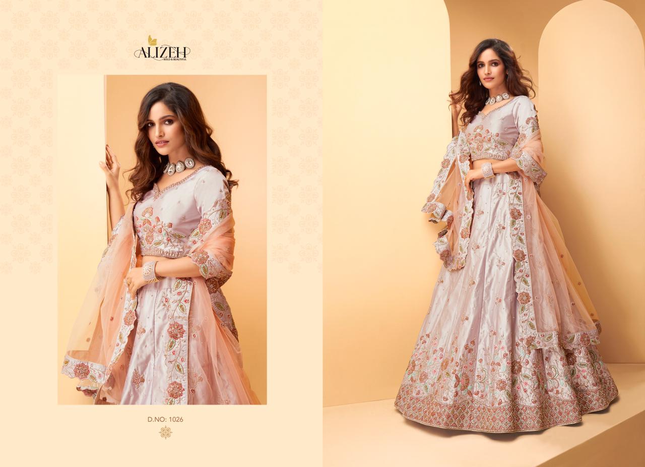 alizeh sangeet vol 2 butterfly silk festive colour and look lehenga catalog