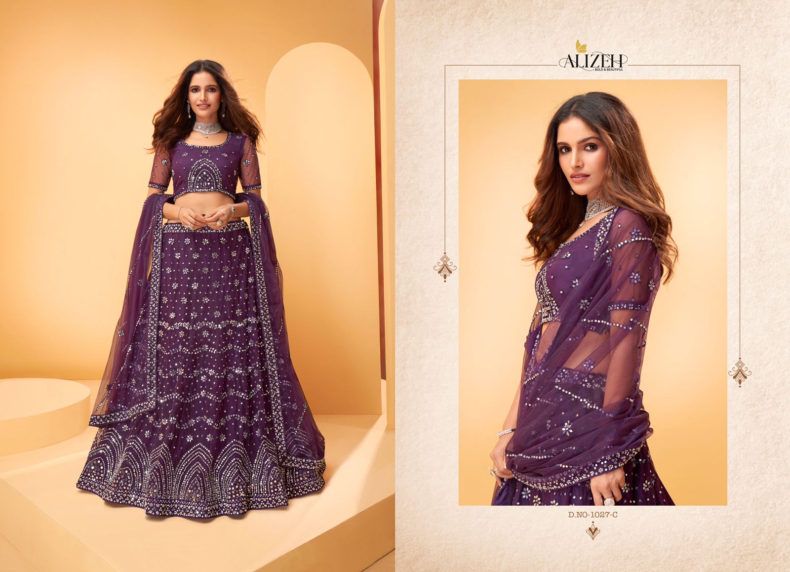 Alizeh sparkle a net bridal look lehenga catalog