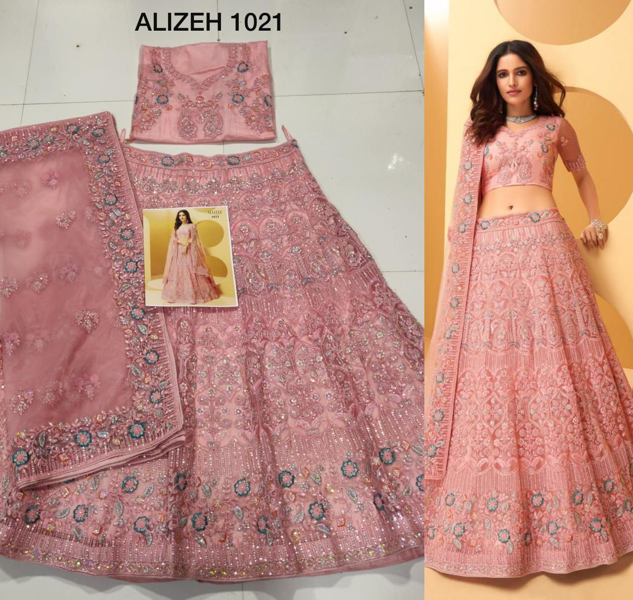 alizeh wedding affair net festive look lehenga catalog