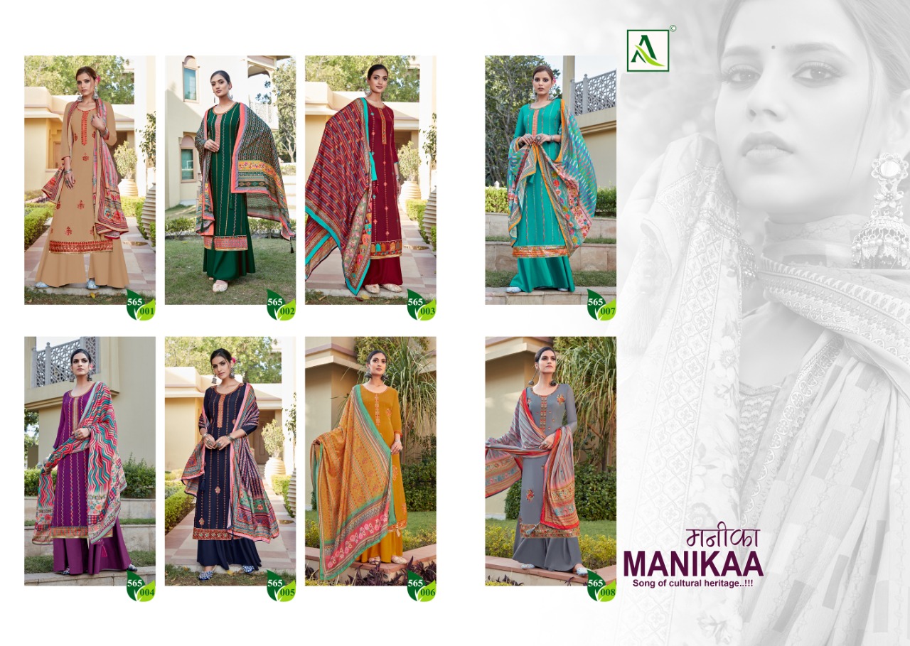 alok suit manikaa viscose ecclusive print salwar suit catalog