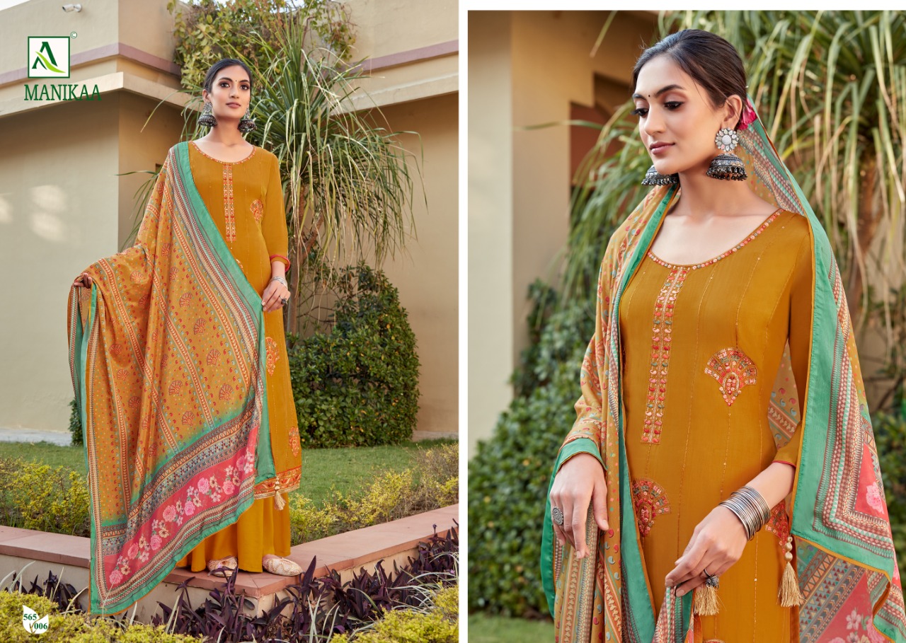 alok suit manikaa viscose ecclusive print salwar suit catalog