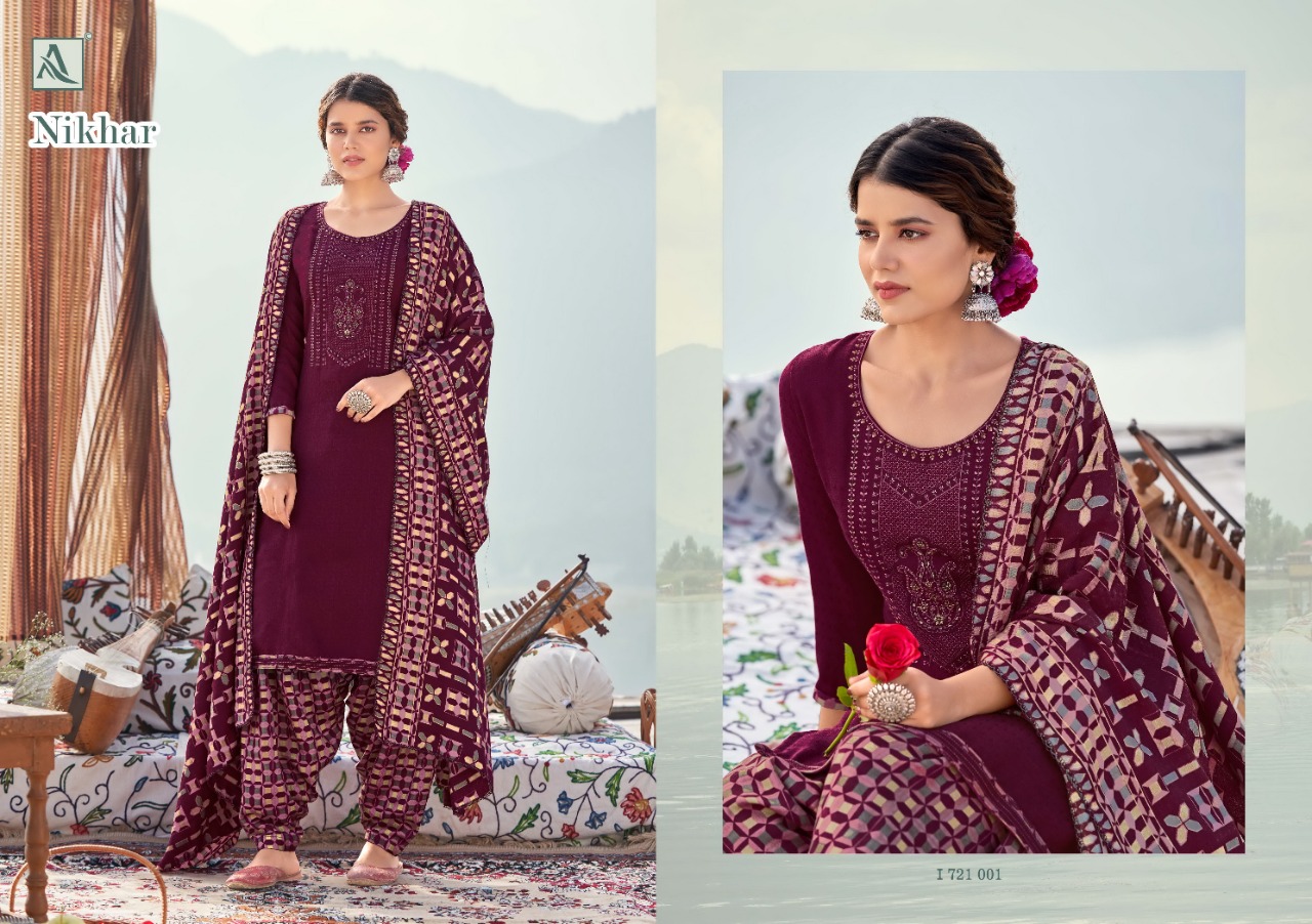 alok suit nikhar pashmina elegant salwar suit catalog