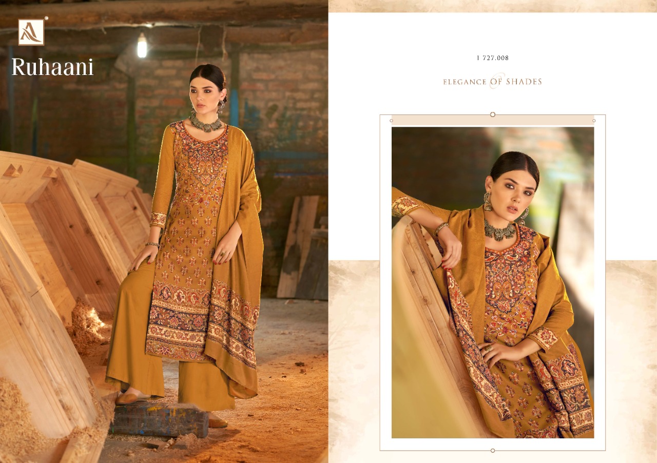 alok suit ruhaani pashmina elegant salwar suit catalog