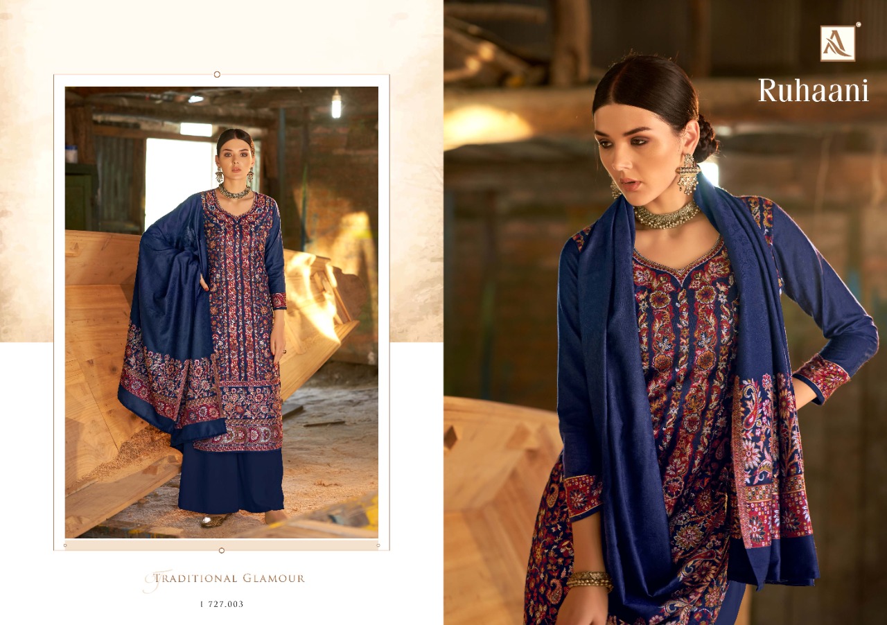 alok suit ruhaani pashmina elegant salwar suit catalog