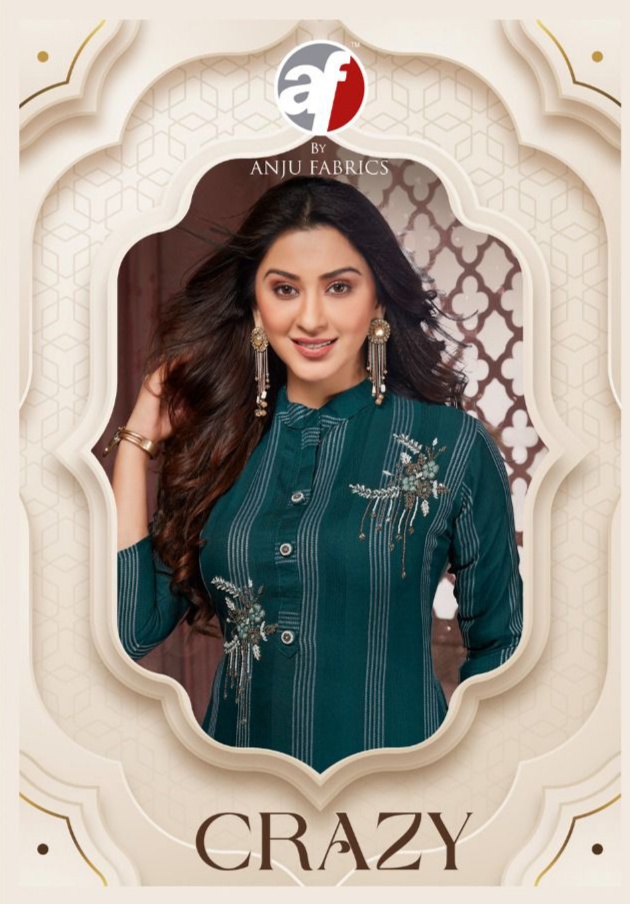 anju fabrics crazy viscose elegant look kurti catalog