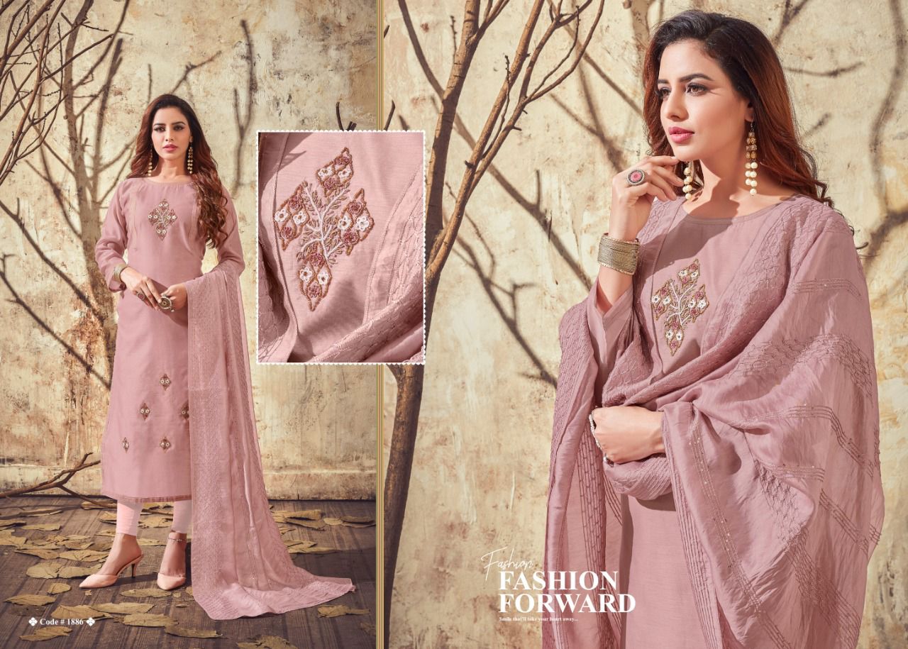 anju fabrics rangeen chanderi innovative style top with dupatta catalog