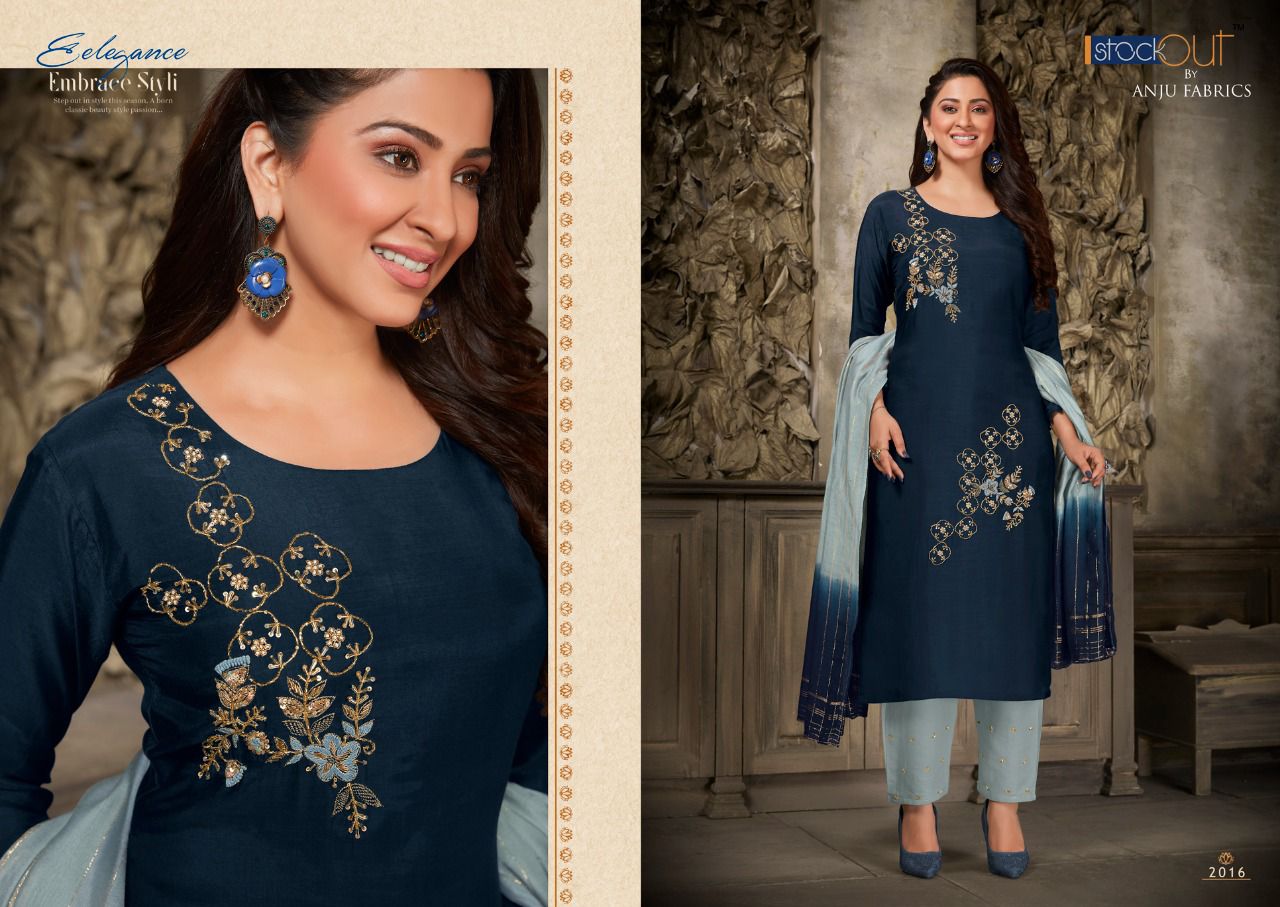 anju fabrics sangeet vol 2 viscose astonishing top with bottom and dupatta catalog