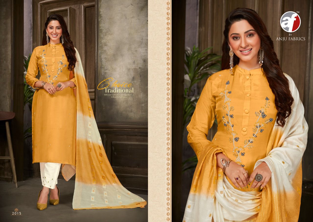 anju fabrics sangeet vol 2 viscose astonishing top with bottom and dupatta catalog