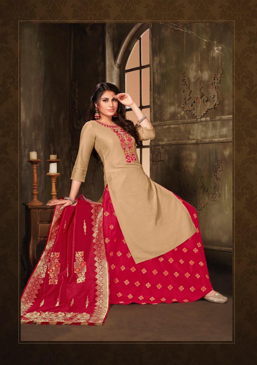 anju fabrics vivaah silk festive look kurti skirt with dupatta catalog