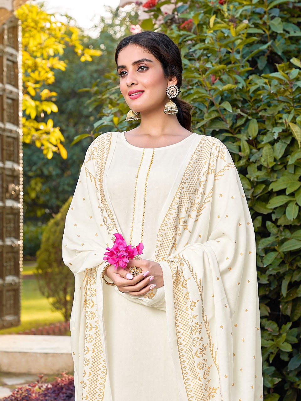 banwery panghat rayon graceful look kurti pant with dupatta catalog