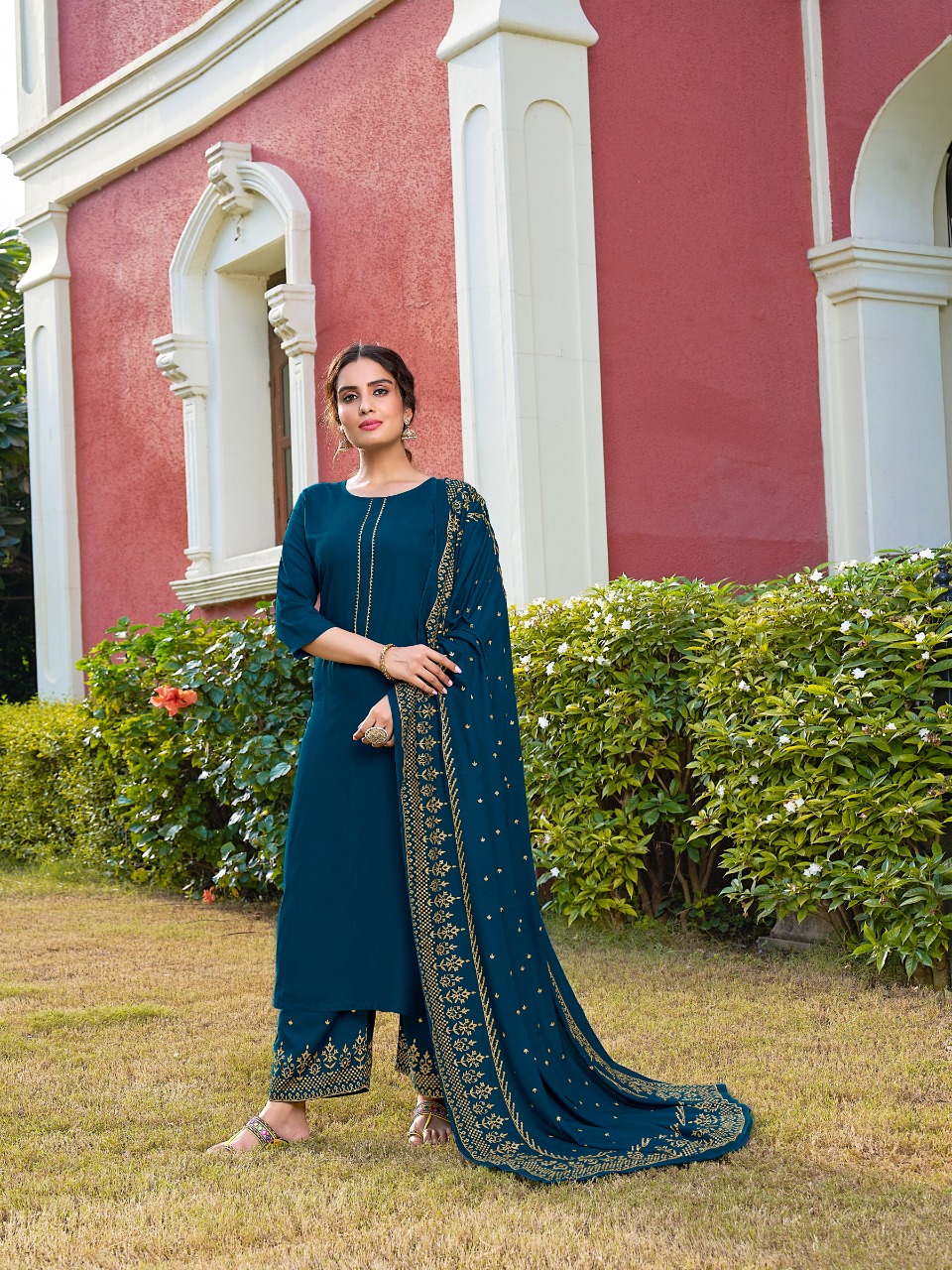 banwery panghat rayon graceful look kurti pant with dupatta catalog