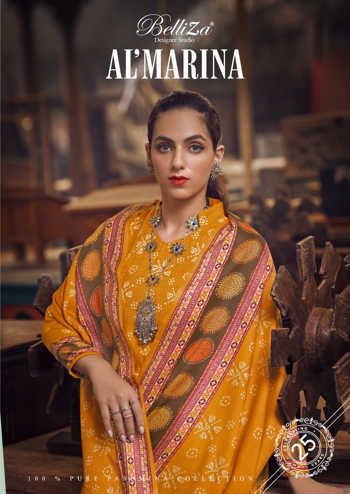 beliza desianer studio al marina pure pashmina astonishing look digital print salwar suit catalog