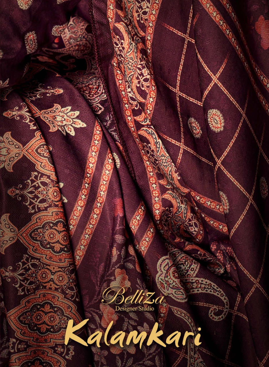 belliza designer studio kalamkari pashmina decent look salwar suit catalog