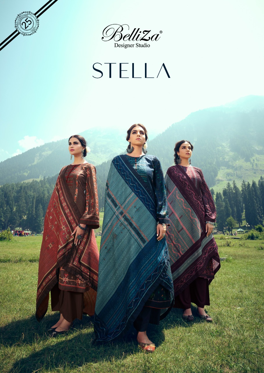 belliza designer studio stella pashmina attractive salwar suit catalog