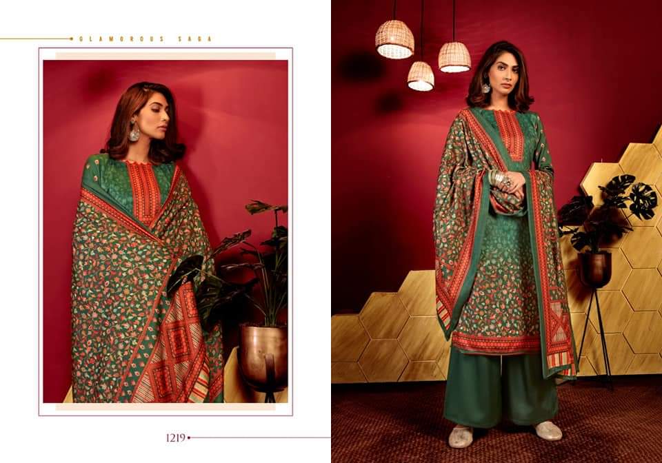 bipson inayat 1216 to 1219 Woollen Pashmina exclusive print and colours salwar suit catalog