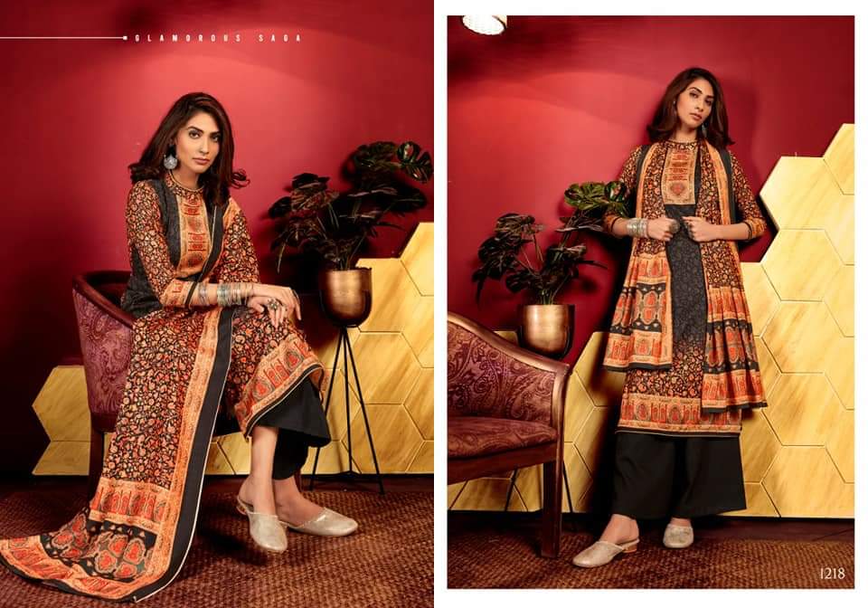 bipson inayat 1216 to 1219 Woollen Pashmina exclusive print and colours salwar suit catalog