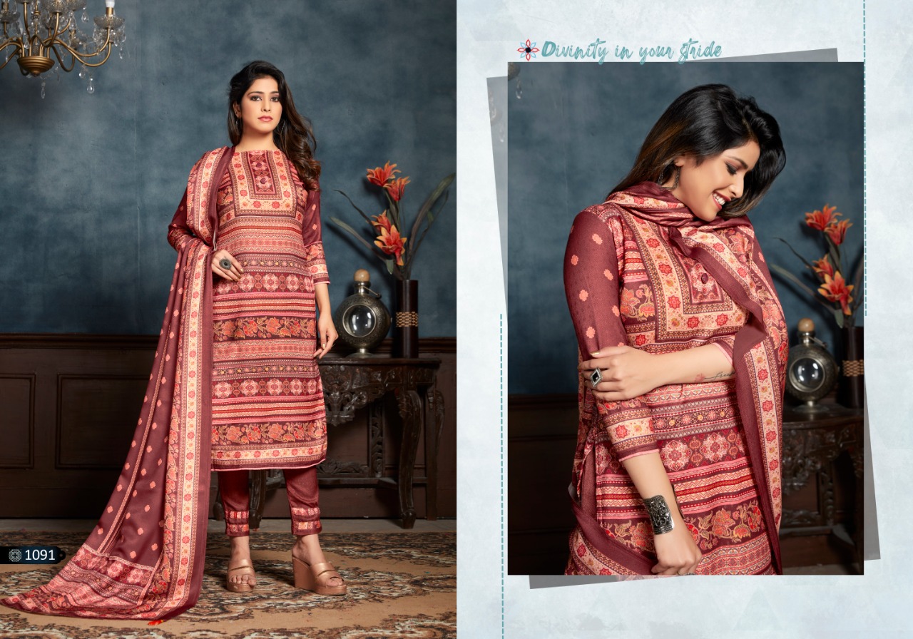 bipson roma 1088 to 1091 Woollen Pashmina exclusive print and colours salwar suit catalog