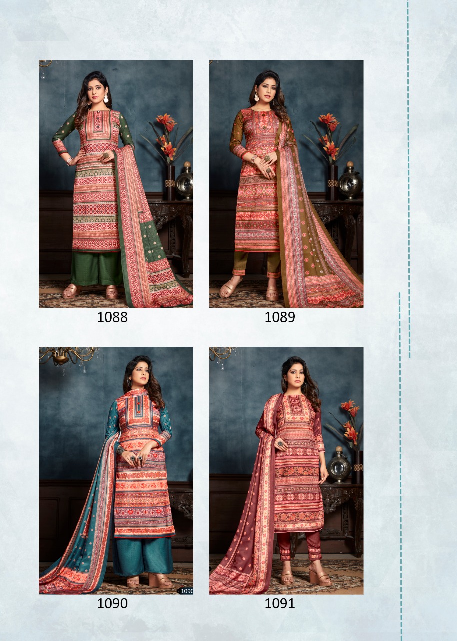 bipson roma 1088 to 1091 Woollen Pashmina exclusive print and colours salwar suit catalog