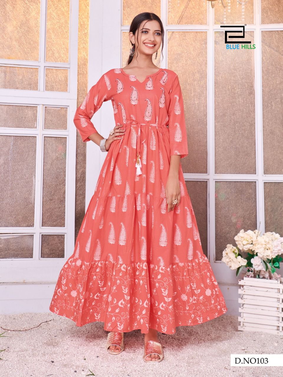 blue hills trend 4 you cotton new and modern style long gown catalog