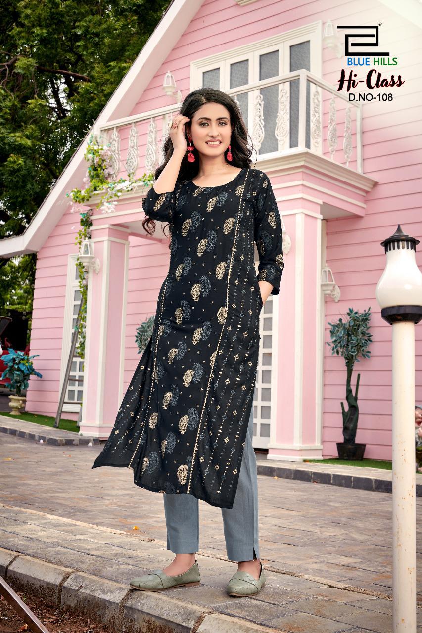 bluehills hi class vol 1 rayon classic trendy look kurti catalog