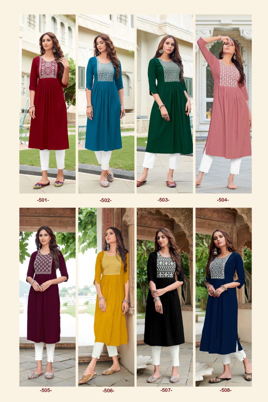 bluehills miss india vol 5 rayon graceful look kurti catalog