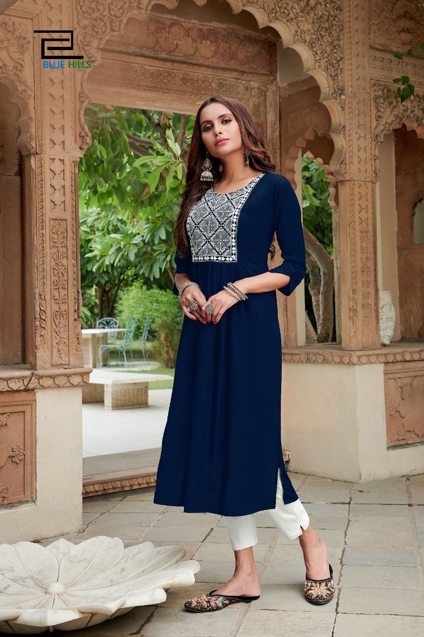 bluehills miss india vol 5 rayon graceful look kurti catalog