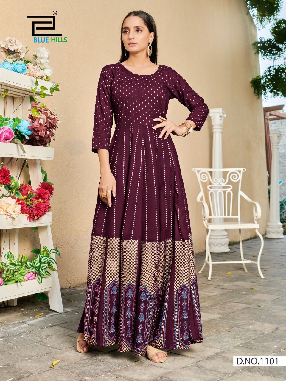 bluehills poshak vol 1 rayon graceful look gown style kurti catalog