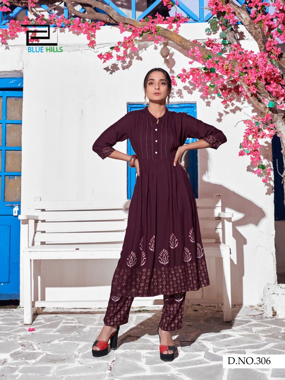 bluehills purple vol 3 rayon classic trendy look kurti with pant catalog