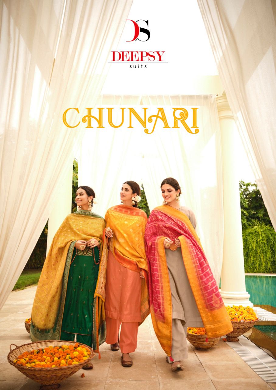 deepsy suit chunari tusser silk gorgeous look salwar suit catalog