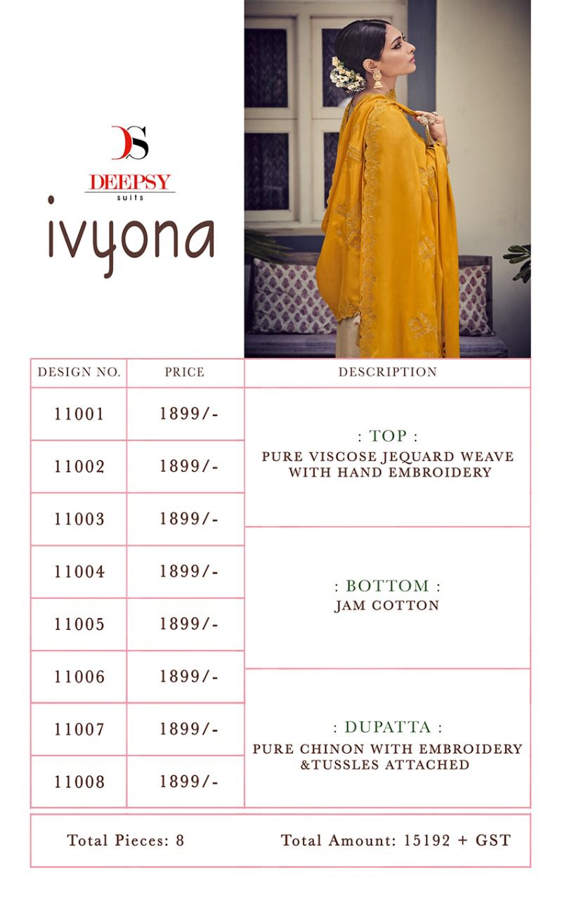 deepsy suit Ivyona viscose graceful look salwar suit  catalog